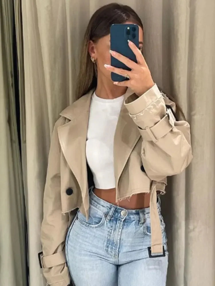 Claire Cropped Trench Coat