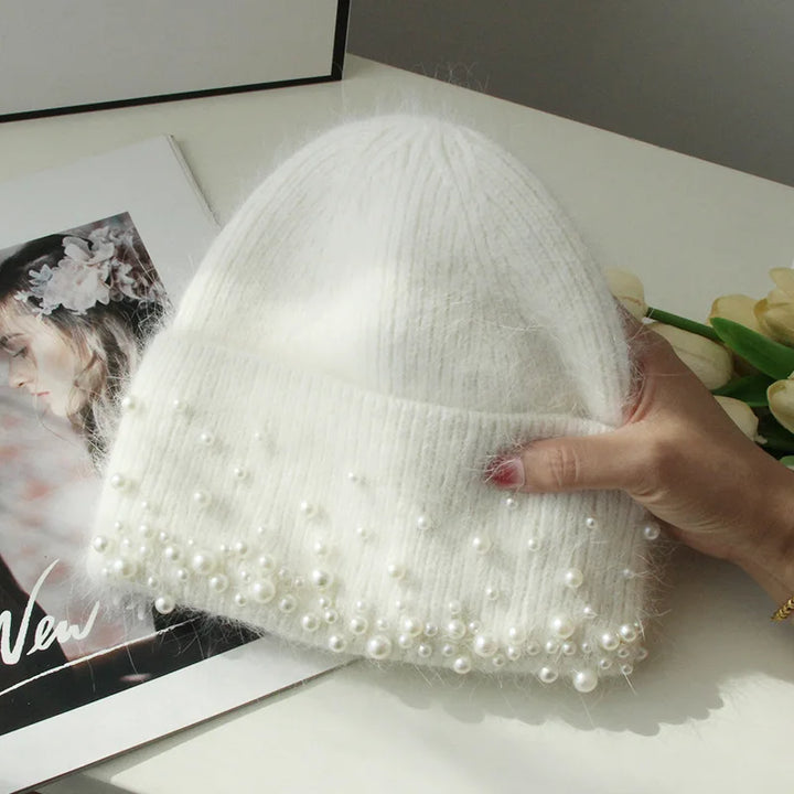 Fernanda | Pearl-Embellished Knit Beanie