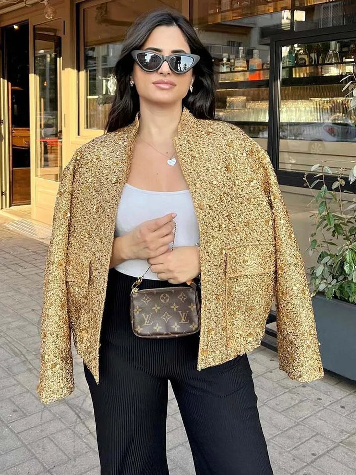 Allison | Golden Sequin Jacket