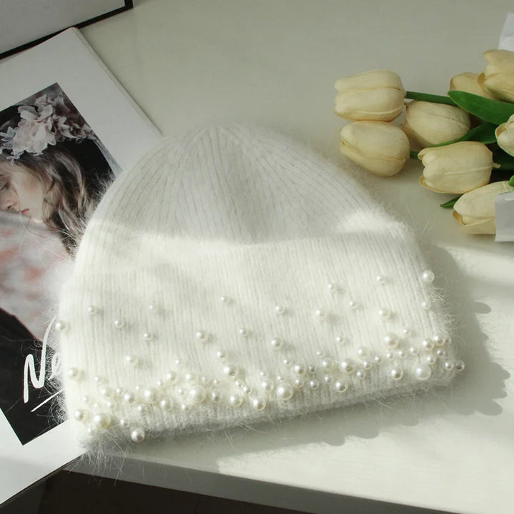 Fernanda | Pearl-Embellished Knit Beanie